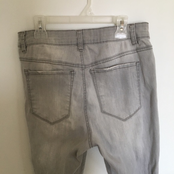 Grey High Rise Super Skinny Jeans - Picture 3 of 3